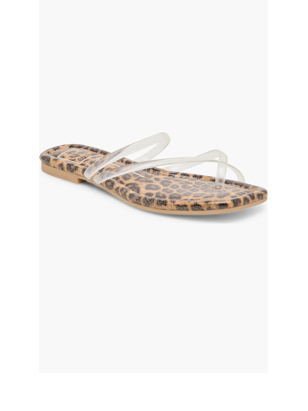 Dolce Vita Clear-Strap Leopard Slide Sandal - Tan/Black